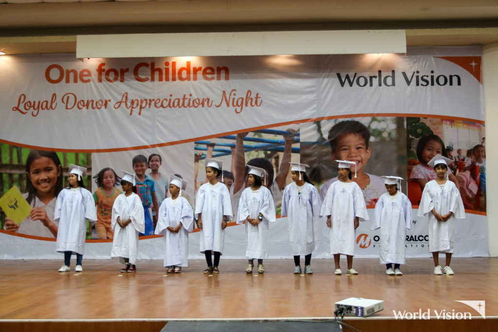 48 World Vision registered children were sponsored at WVDF’s Loyal Donor Appreciation Night held at the Meralco Multi Purpose Hall on June 1. 