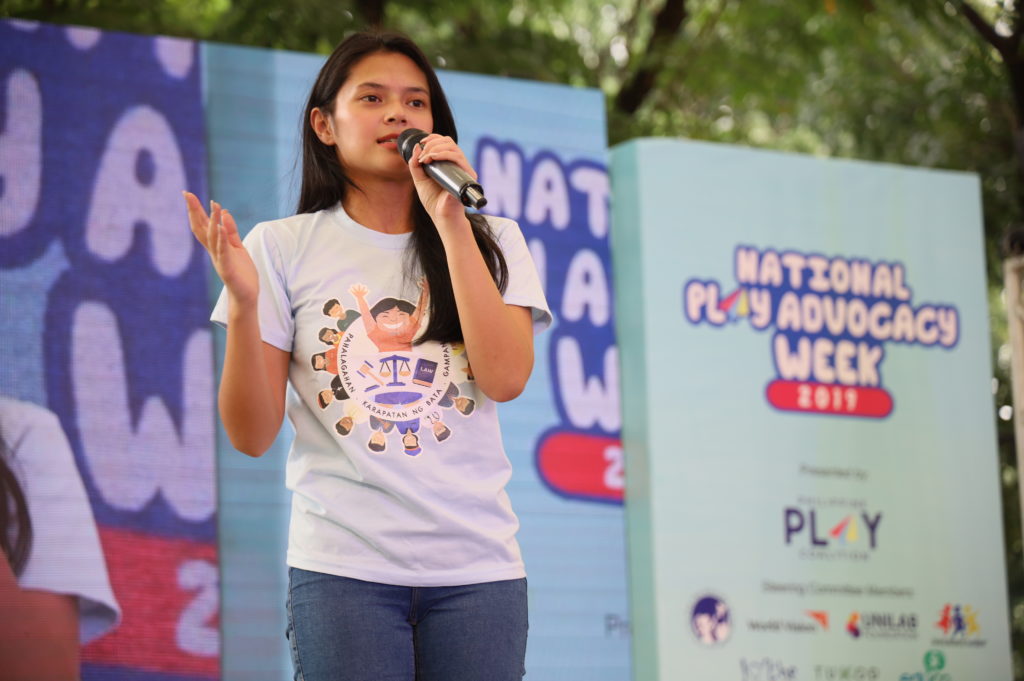 Actress Bianca Umali stresses the importance of play in child development 5 - Different government agencies and child-focused NGOs officially open the National Children's Month by throwing paper airplanes. 