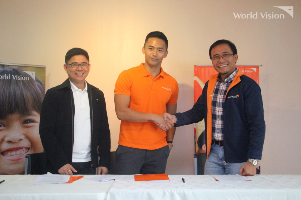 In the Photo (left to right): World Vision Executive Director Rommel Fuerte, World Vision Ambassador for Health and Nutrition Enzo Pineda, and World Vision Resource Development Director Jun Godornes.